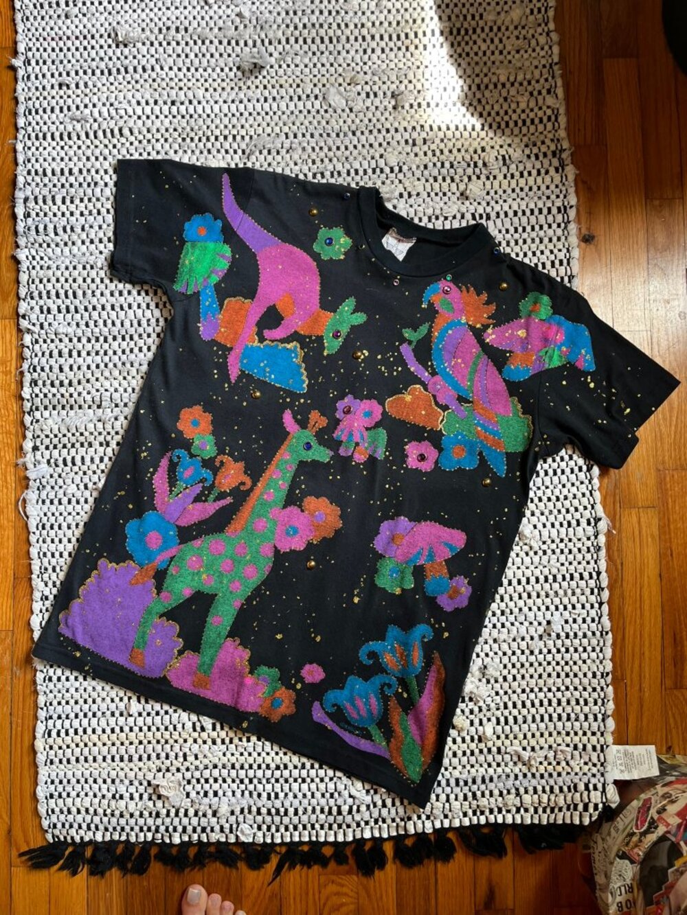 Neon Glitter & Gem Zoo Scene Short Sleeve T-shirt